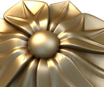 Free examples of 3d stl models (Rosette flower. Download free 3d model for cnc - USRZ_0093) 3D